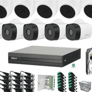 kit de 10 cámaras Dahua de 2 MP (con micrófono)